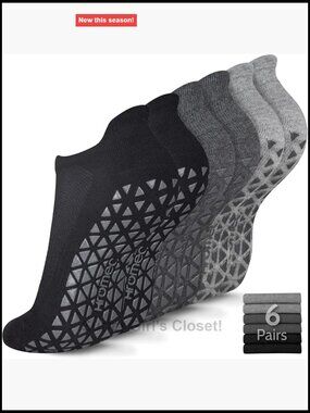 Non Slip Yoga Socks with Grips for Pilates, Ballet, Barre, Hospital